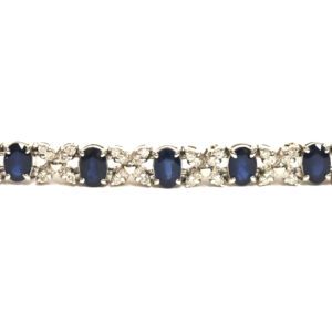 White Gold Sapphire and Diamond Tennis Bracelet